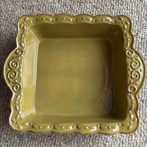 Celebrating Home Stoneware Collection Green Ceramic Baking Dish Casserole